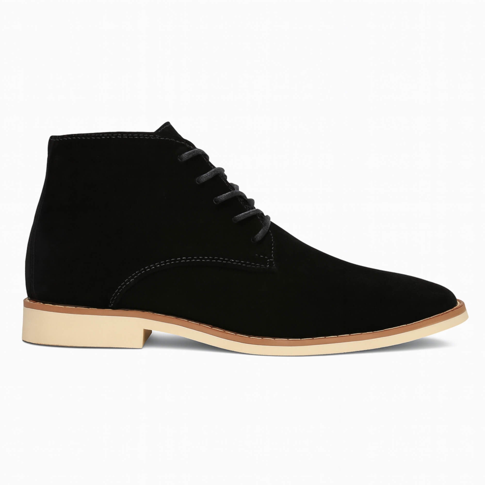 Botín Chukka hombre Kalver negro con cordón frontal y caña alta