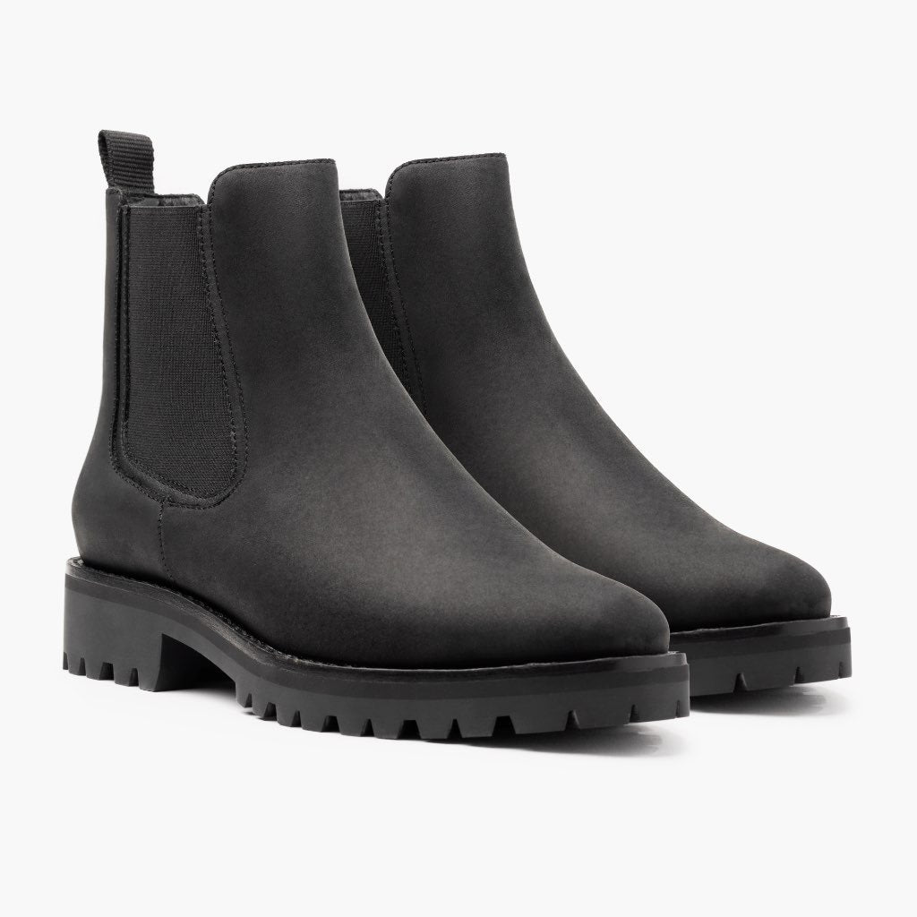 Botin chelsea mujer cuero nobuk color negro impermeable Kalver Sierra todoclima antideslizante