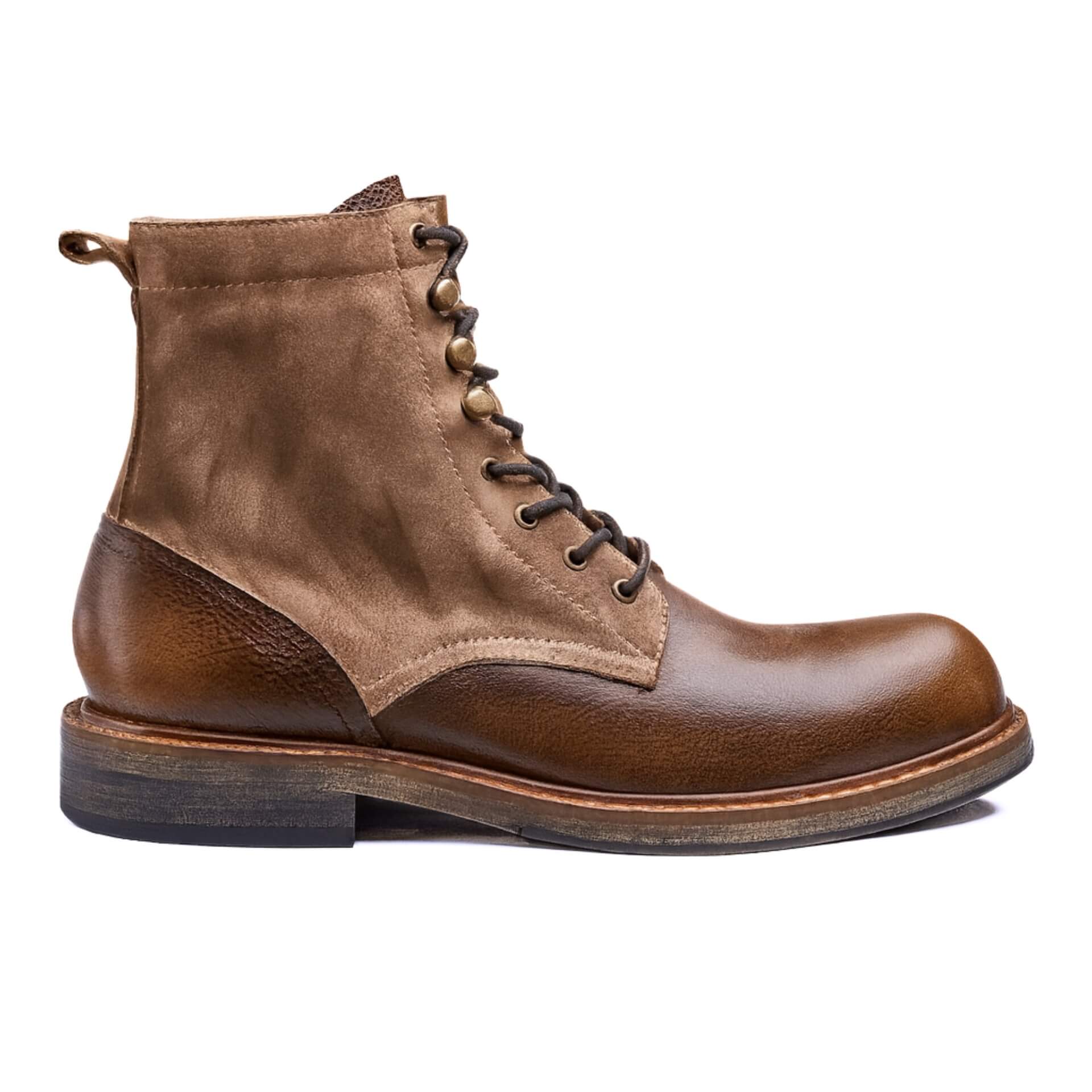 Botín de cuero hombre Kalver Trooper bota urbana pemium café