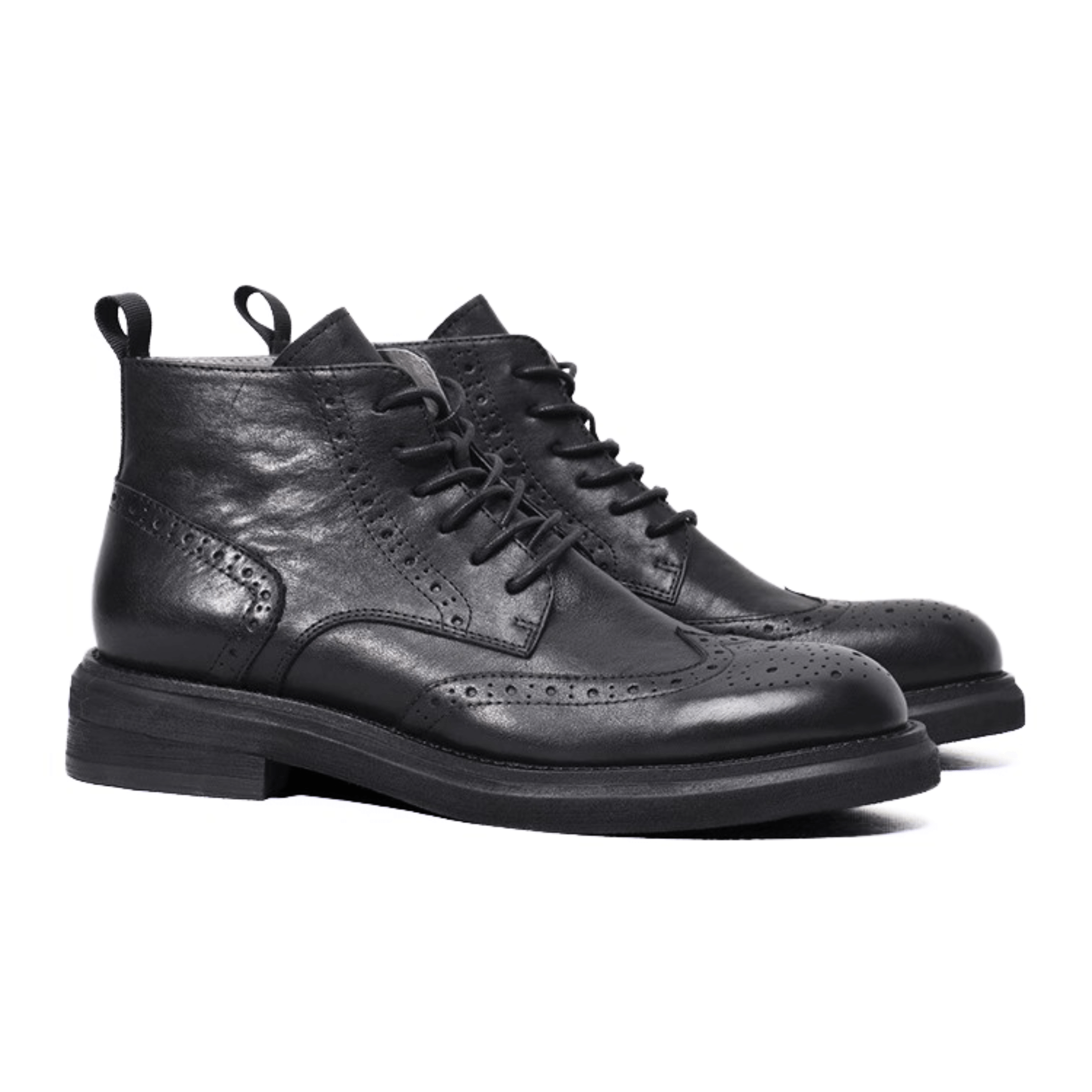 par botines de cuero hombre kalver ascenso negro