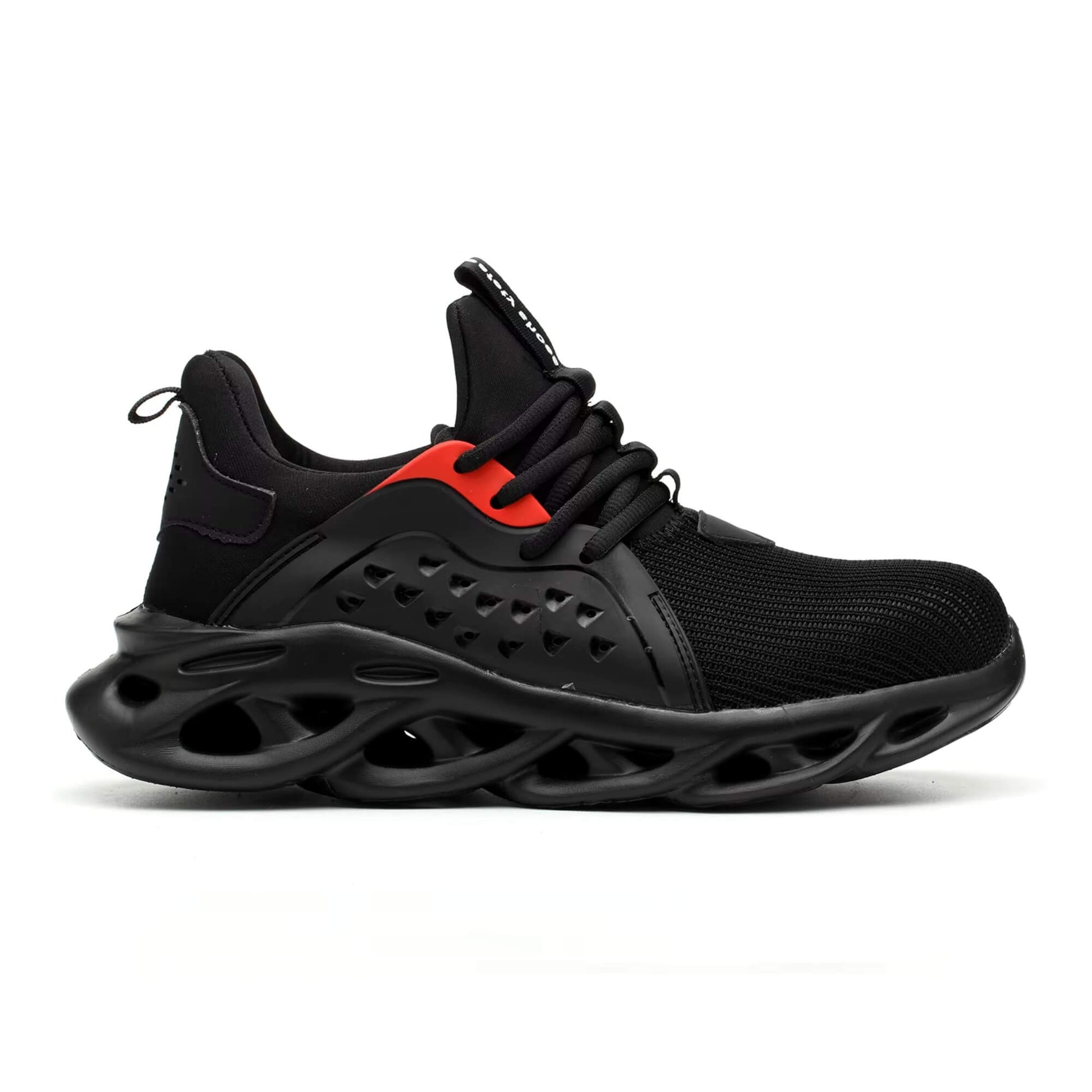 zapato de seguridad Kalver Scout ultraliviano hombre y mujer 808 en color negro, suela robusta y diseño moderno