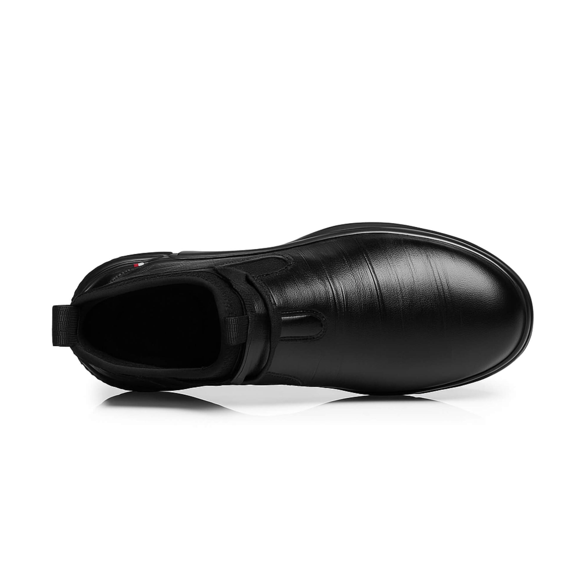 zapato de seguridad Kalver negro unisex slip-on 182, Punta de acero y antiperforación– Vista superior