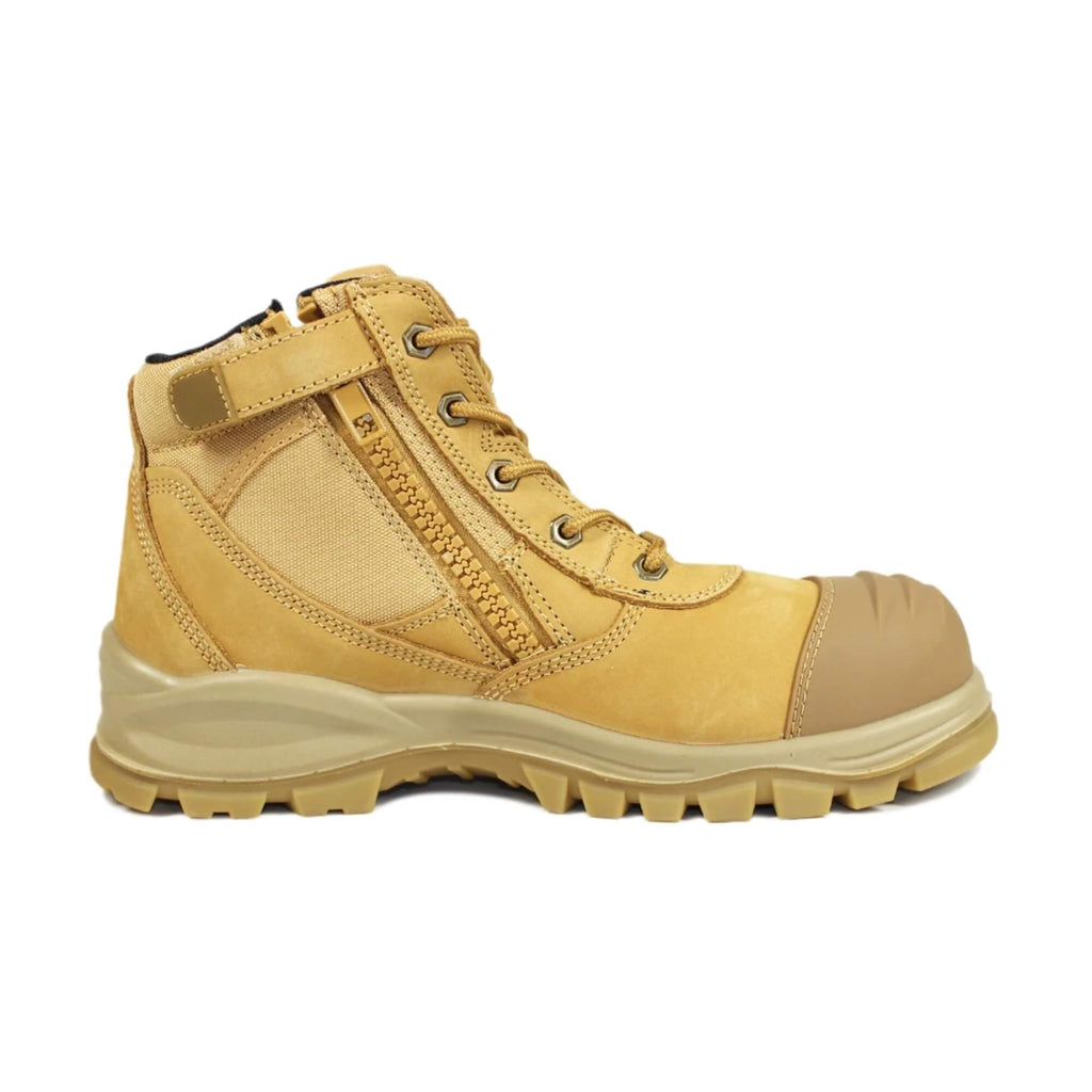Zapato de seguridad Kalver Chelsea 1100 beige con punta de acero y cuero impermeable