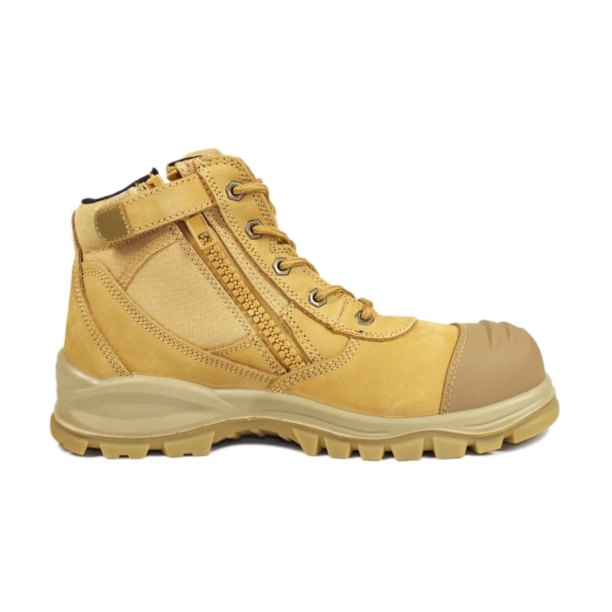 Zapato de seguridad Kalver Chelsea 1100 beige con punta de acero y cuero impermeable