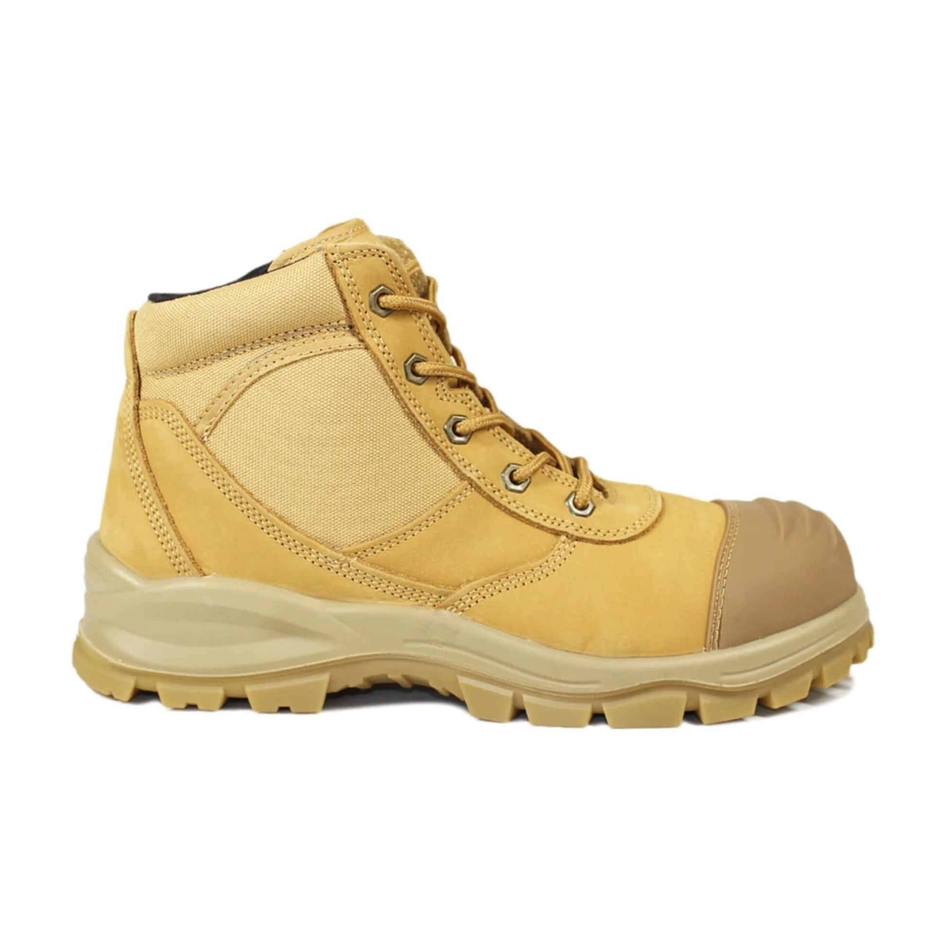 Zapato de seguridad Kalver Chelsea 1100 beige con punta de acero y cuero impermeable 1