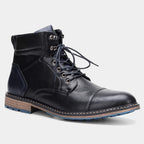 botín cuero hombre kalver faro negro bota casual elegante de media caña