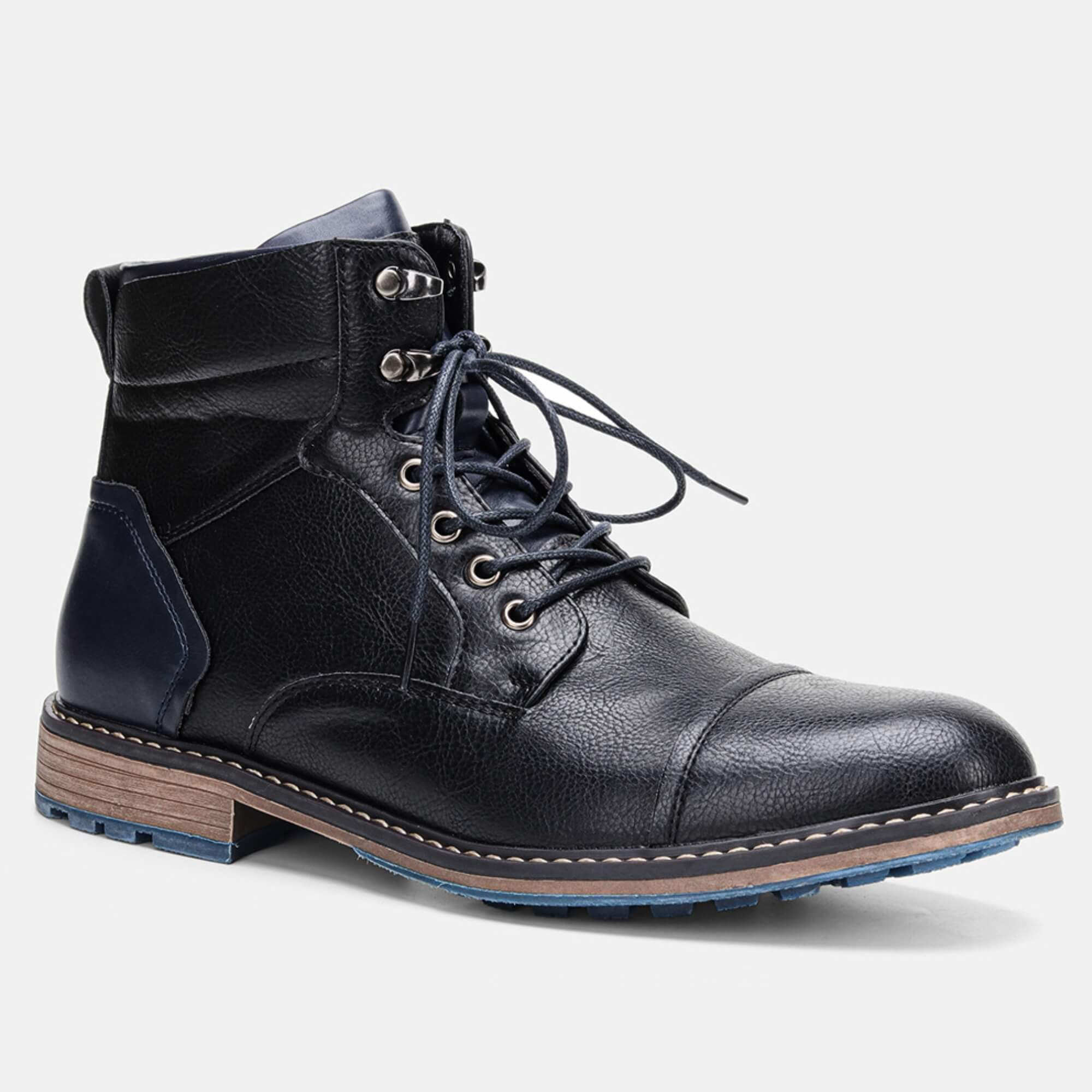 botín cuero hombre kalver faro negro bota casual elegante de media caña