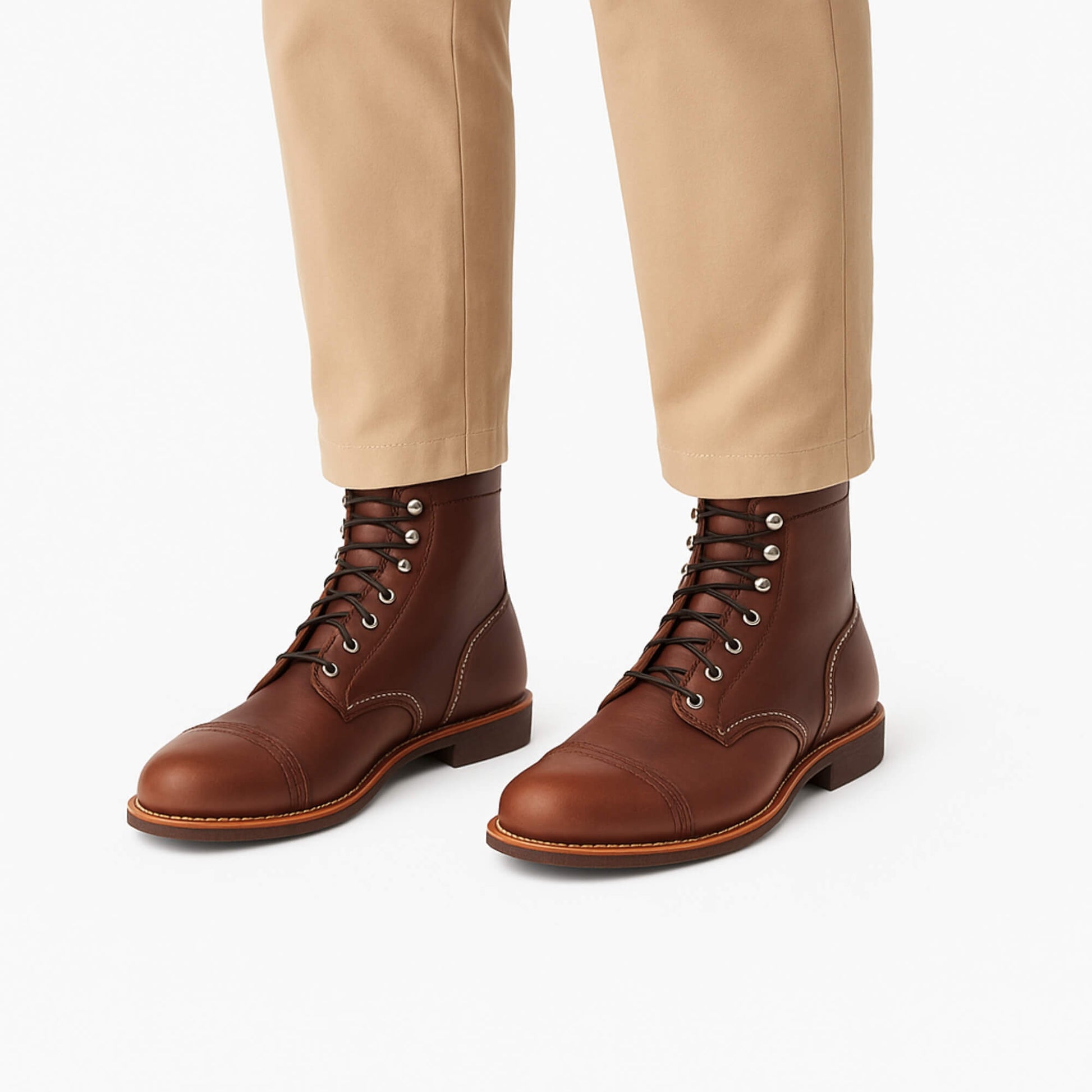 botin de cuero hombre ranger 8111 Kalver, cuero full grain, suela Vibram, botas goodyear welt en uso