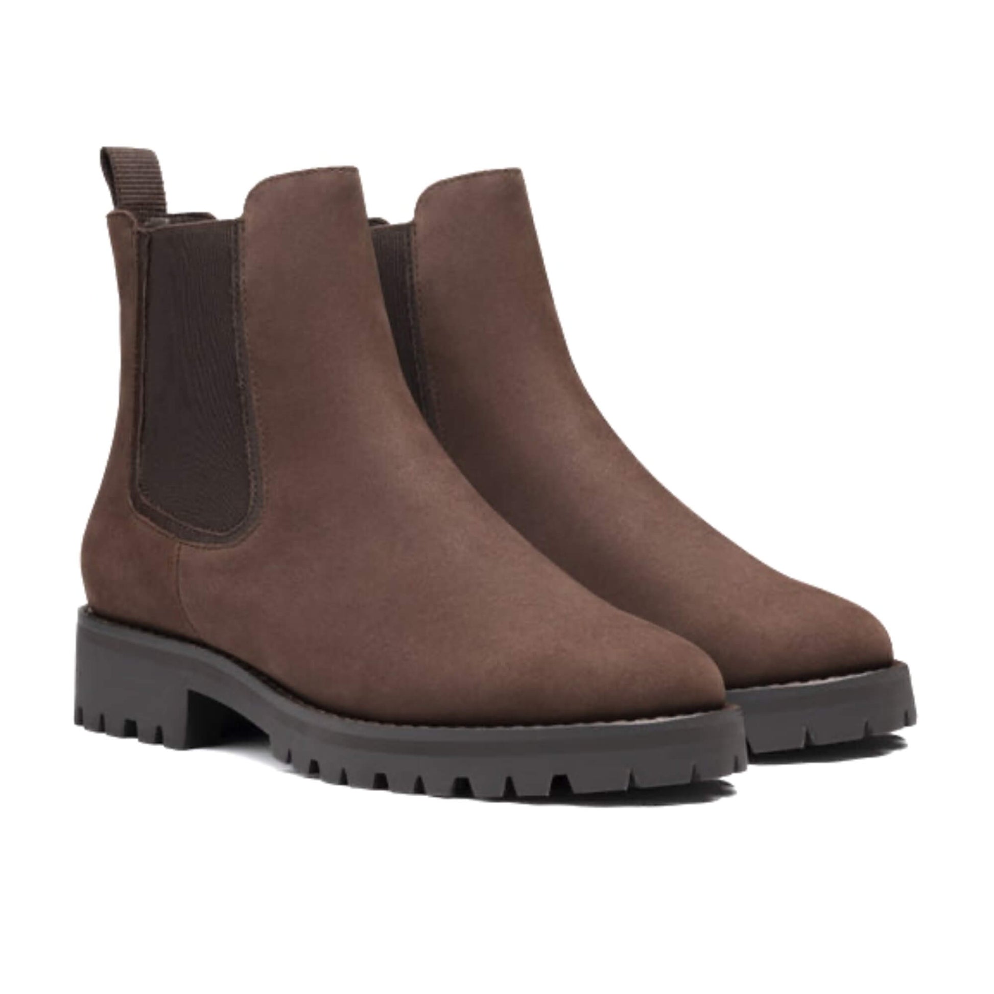 Botines cuero café para mujer Kalver Sierra en par con vista frontal