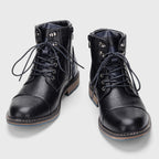 par botines cuero hombre kalver faro negro bota casual elegante de media caña