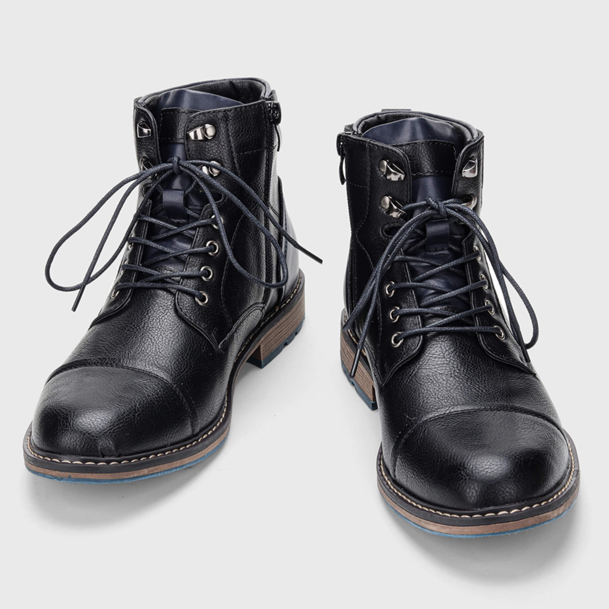 par botines cuero hombre kalver faro negro bota casual elegante de media caña