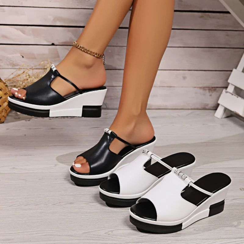 Sandalias plataforma mujer ortopédicas Kalver color negro