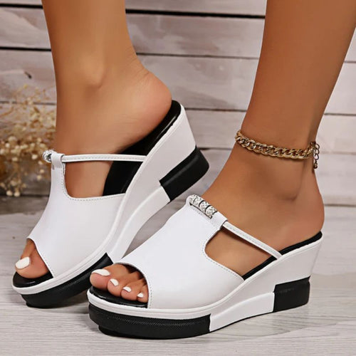 Sandalias plataforma mujer ortopédicas Kalver color blanco