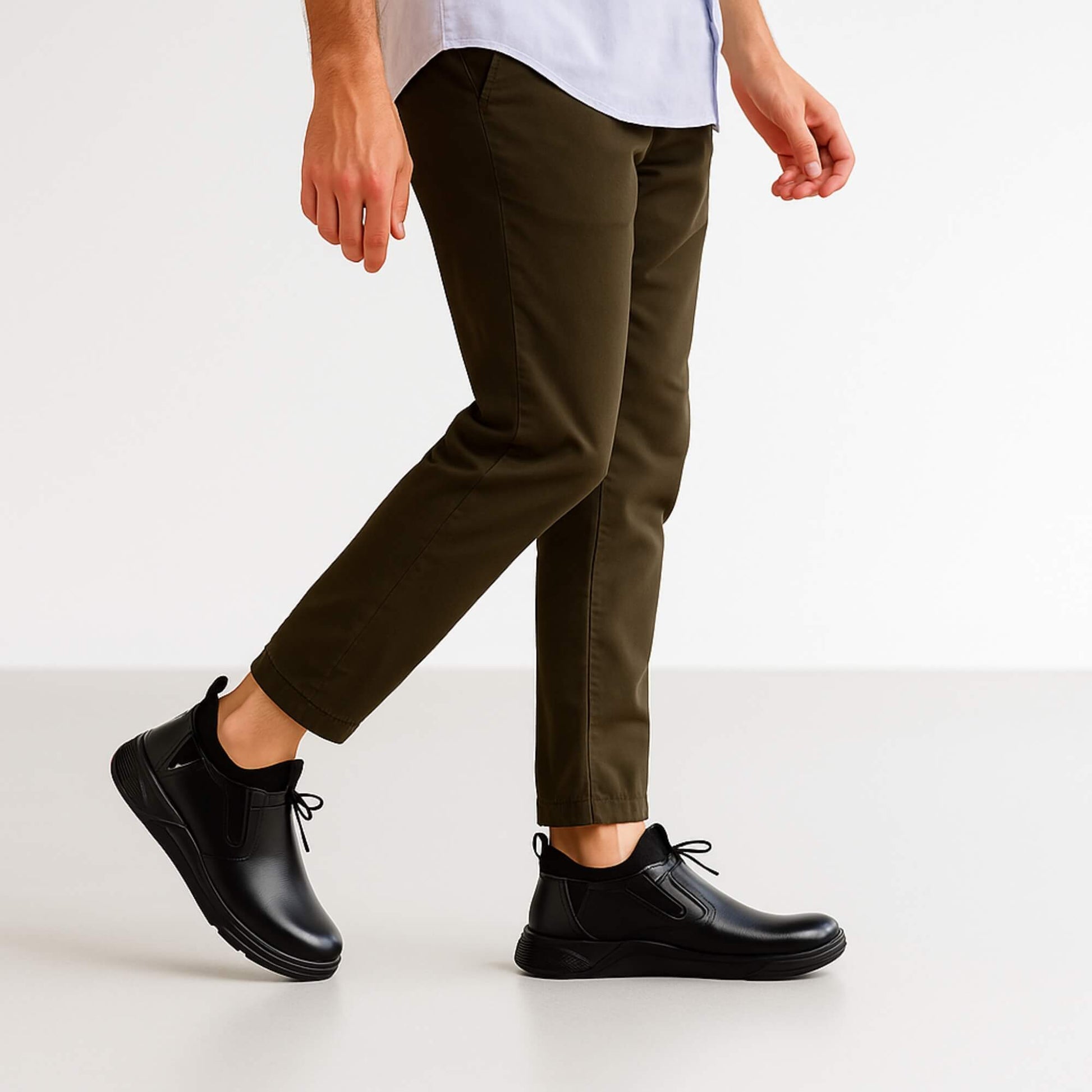 zapatos de seguridad Kalver slip-on negro unisex 182, Punta de acero y antiperforación lifestyle 2