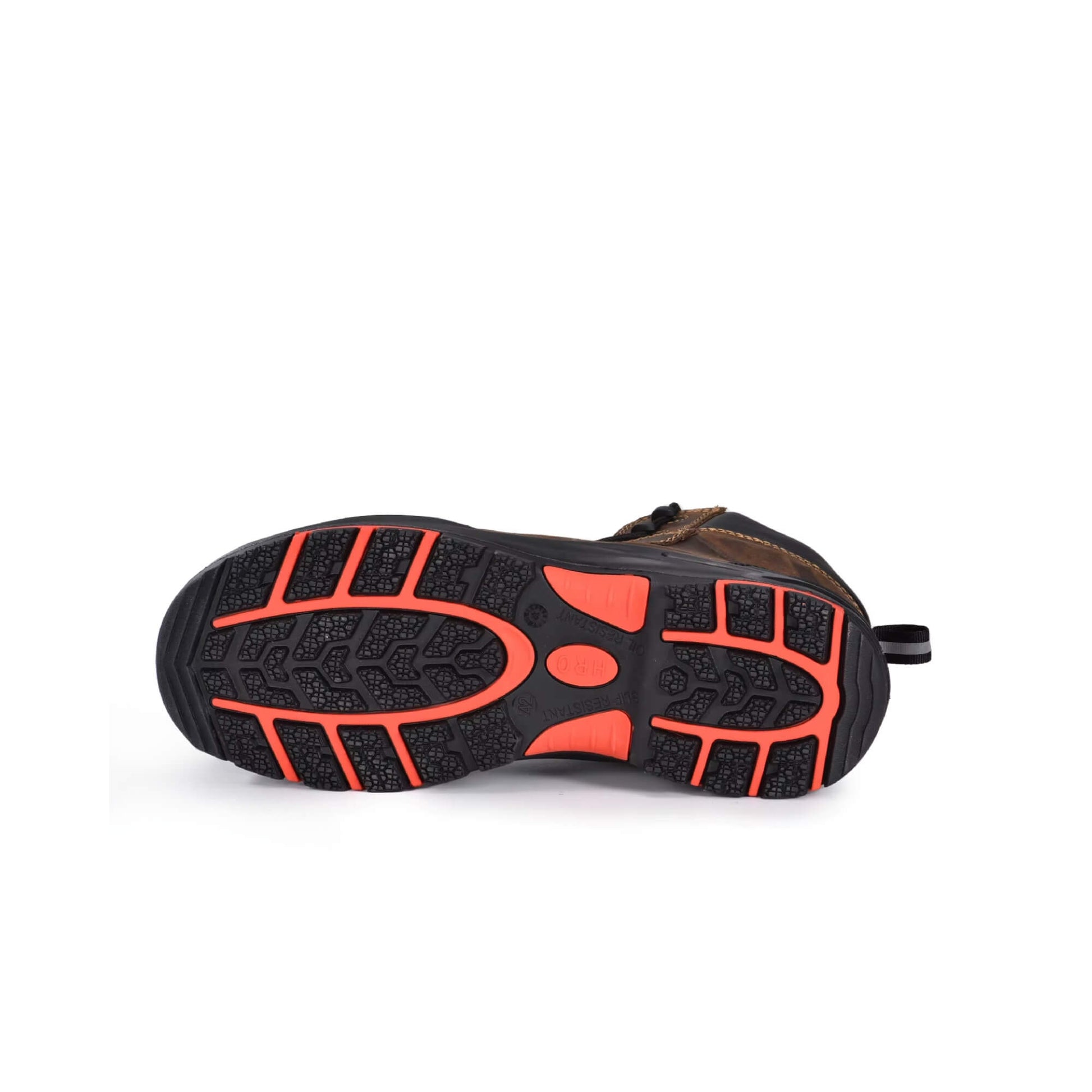 Suela antideslizante de PU caucho Kalver M-8552 Tank s3 con detalle de bandas rojas